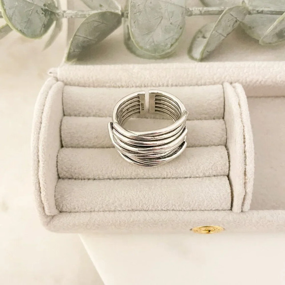 Elegant Silver Stacked Ring - Picture 13 of 13